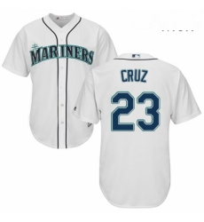 Mens Majestic Seattle Mariners 23 Nelson Cruz Replica White Home Cool Base MLB Jersey