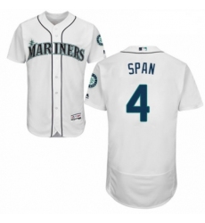 Mens Majestic Seattle Mariners 4 Denard Span White Home Flex Base Authentic Collection MLB Jersey