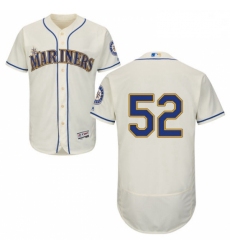 Mens Majestic Seattle Mariners 52 Carlos Ruiz Cream Flexbase Authentic Collection MLB Jersey