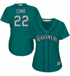 Womens Majestic Seattle Mariners 22 Robinson Cano Authentic Teal Green Alternate Cool Base MLB Jersey