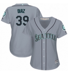 Womens Majestic Seattle Mariners 39 Edwin Diaz Replica Grey Road Cool Base MLB Jersey 