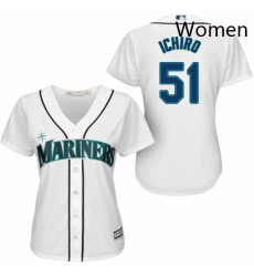 Womens Majestic Seattle Mariners 51 Ichiro Suzuki Authentic White Home Cool Base MLB Jersey