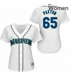 Womens Majestic Seattle Mariners 65 James Paxton Replica White Home Cool Base MLB Jersey 