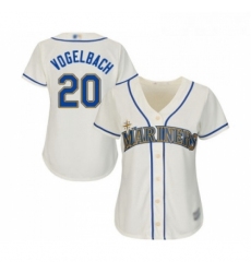 Womens Seattle Mariners 20 Dan Vogelbach Replica Cream Alternate Cool Base Baseball Jersey 