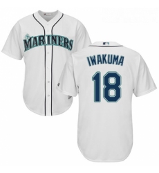 Youth Majestic Seattle Mariners 18 Hisashi Iwakuma Replica White Home Cool Base MLB Jersey