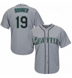 Youth Majestic Seattle Mariners 19 Jay Buhner Authentic Grey Road Cool Base MLB Jersey 