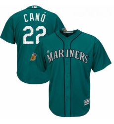 Youth Majestic Seattle Mariners 22 Robinson Cano Authentic Aqua 2017 Spring Training Cool Base MLB Jersey