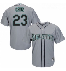 Youth Majestic Seattle Mariners 23 Nelson Cruz Authentic Grey Road Cool Base MLB Jersey