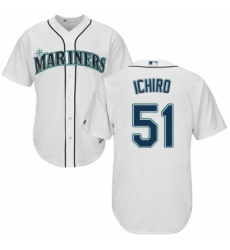 Youth Majestic Seattle Mariners 51 Ichiro Suzuki Replica White Home Cool Base MLB Jersey