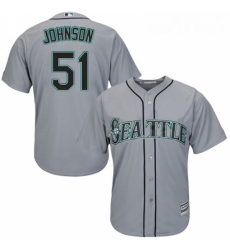 Youth Majestic Seattle Mariners 51 Randy Johnson Authentic Grey Road Cool Base MLB Jersey
