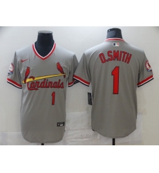 Men Nike St. Louis Cardinals Ozzie Smith Gray Pullover Cool Base Jersey