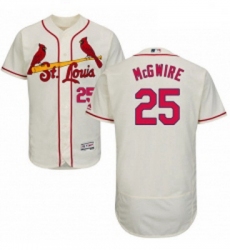 Mens Majestic St Louis Cardinals 25 Mark McGwire Cream Alternate Flex Base Authentic Collection MLB Jersey 