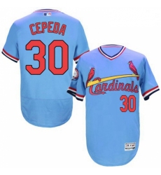 Mens Majestic St Louis Cardinals 30 Orlando Cepeda Light Blue FlexBase Authentic Collection MLB JerseyCooperst