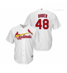 Mens St Louis Cardinals 48 Harrison Bader Replica White Home Cool Base Baseball Jersey 