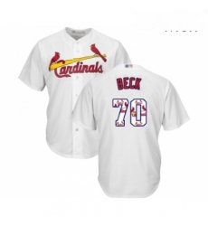 Mens St Louis Cardinals 70 Chris Beck Authentic White Team Logo Fashion Cool Base Baseball Jersey 