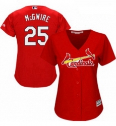 Womens Majestic St Louis Cardinals 25 Mark McGwire Authentic Red Alternate Cool Base MLB Jersey