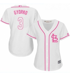 Womens Majestic St Louis Cardinals 3 Jedd Gyorko Authentic White Fashion Cool Base MLB Jersey