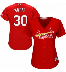 Womens Majestic St Louis Cardinals 30 Jason Motte Replica Red Alternate Cool Base MLB Jersey 