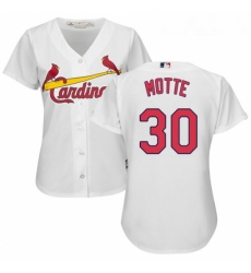 Womens Majestic St Louis Cardinals 30 Jason Motte Replica White Home Cool Base MLB Jersey 