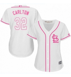 Womens Majestic St Louis Cardinals 32 Steve Carlton Replica White Fashion Cool Base MLB Jersey 