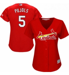 Womens Majestic St Louis Cardinals 5 Albert Pujols Replica Red Alternate Cool Base MLB Jersey