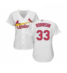 Womens St Louis Cardinals 33 Drew Robinson Replica White Home Cool Base Baseball Jersey 