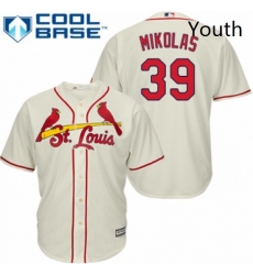 Youth Majestic St Louis Cardinals 39 Miles Mikolas Replica Cream Alternate Cool Base MLB Jersey 