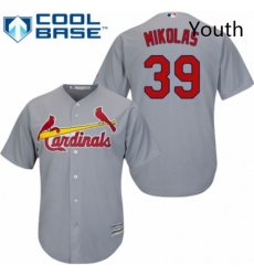 Youth Majestic St Louis Cardinals 39 Miles Mikolas Replica Grey Road Cool Base MLB Jersey 