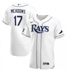 Men Tampa Bay Rays 17 Austin Meadows White Flex Base Stitched Jersey