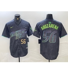 Men Tampa Bay Rays 56 Randy Arozarena Charcoal 2024 City Connect Limited Stitched Baseball Jersey 9