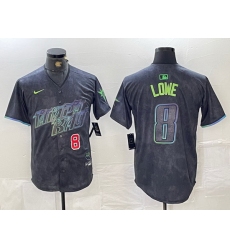 Men Tampa Bay Rays 8 Brandon Lowe Charcoal 2024 City Connect Limited Stitched jerseys 1