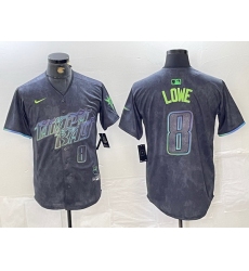 Men Tampa Bay Rays 8 Brandon Lowe Charcoal 2024 City Connect Limited Stitched jerseys