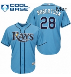 Mens Majestic Tampa Bay Rays 28 Daniel Robertson Replica Light Blue Alternate 2 Cool Base MLB Jersey 