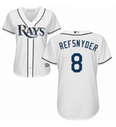 Womens Majestic Tampa Bay Rays 8 Rob Refsnyder Authentic White Home Cool Base MLB Jersey 