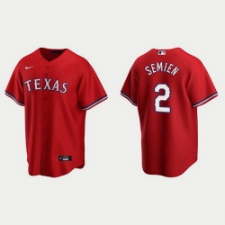 Men Texas Rangers 2 Marcus Semien Red Cool Base Stitched Baseball jersey