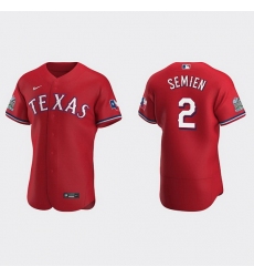 Men Texas Rangers 2 Marcus Semien Red Flex Base Stitched jersey