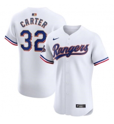 Men Texas Rangers 32 Evan Carter White 2024 Gold Collection Flex Base Stitched Baseball Jersey