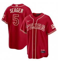 Men Texas Rangers 5 Corey Seager Red 2026 City Connect Stadium Stitched Baseball Jersey Men Texas Rangers 5 Corey Seager Red 2026 City Connect Stadium Stitched Baseball Jersey