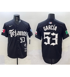 Men Texas Rangers 53 Adolis Garc EDa Black Mexico 2025 Vapor Premier Limited Stitched Baseball Jersey