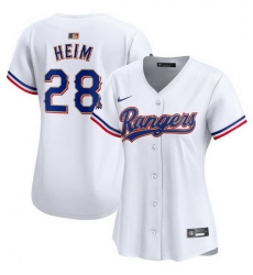 Women Texas Rangers 28 Jonah Heim White 2024 Gold Collection Stitched Baseball Jersey