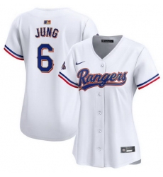 Women Texas Rangers 6 Josh Jung White 2024 Gold Collection Stitched Baseball Jersey