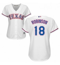 Womens Majestic Texas Rangers 18 Drew Robinson Replica White Home Cool Base MLB Jersey 