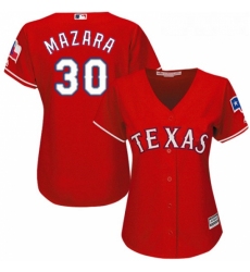 Womens Majestic Texas Rangers 30 Nomar Mazara Replica Red Alternate Cool Base MLB Jersey