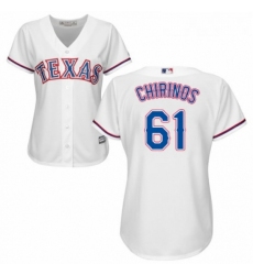 Womens Majestic Texas Rangers 61 Robinson Chirinos Authentic White Home Cool Base MLB Jersey 