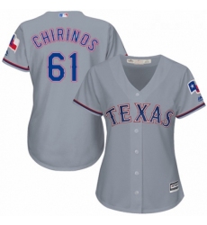 Womens Majestic Texas Rangers 61 Robinson Chirinos Replica Grey Road Cool Base MLB Jersey 