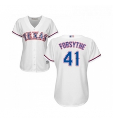 Womens Texas Rangers 41 Logan Forsythe Replica White Home Cool Base Baseball Jersey 