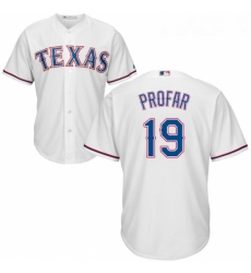 Youth Majestic Texas Rangers 19 Jurickson Profar Replica White Home Cool Base MLB Jersey