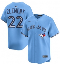 Men Toronto Blue Jays 22 Ernie Clement Light Blue Cool Base Stitched Baseball Jersey