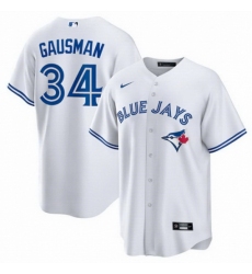 Men Toronto Blue Jays 34 Kevin Gausman White Home Cool Base Stitched Baseball Jersey