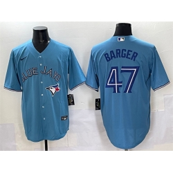 Men Toronto Blue Jays 47 Addison Barger Blue Cool Base Stitched Baseball Jersey
